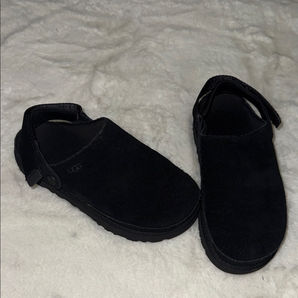 UGG Goldenstar Black Suede Clogs